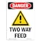 Signmission Safety Sign, OSHA Danger, 14" Height, Rigid Plastic, Two Way Feed, Portrait OS-DS-P-1014-V-1594 - alternate 1